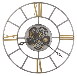 Howard Miller Amaya Wall Clock 625820  Aged Silver and Antique Gold Moving Gears - Picture 1 of 5