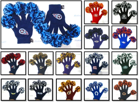 Wincraft Womens NFL Spirit Fingerz Pom Pom Gloves Team Knit Cover