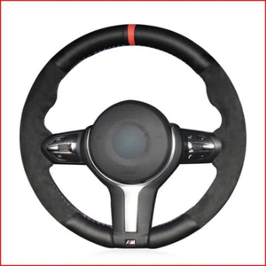 DIY Black Genuine Leather Suede Steering Wheel Cover for BMW F87 M2 F80 M3 F82 M - Picture 1 of 6