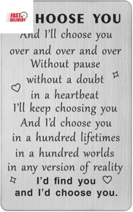 I Choose You Wallet Card Gift, Groom Gifts from Bride on Wedding Day, I Love You - Picture 1 of 12