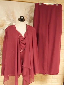 ALFRED ANGELO 3 PIEZAS. CONJUNTO, BLUSA SIN MANGAS/SOBRE LENTEJUELAS ARÁNDANO TALLA 18W, FALDA PANTALÓN - Imagen 1 de 14
