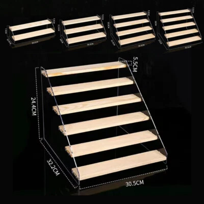 Wood Figure Stand Acrylic Jewelry Storage Dressing Table Cosmetics Display Shelf - Image 1 of 4