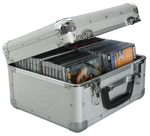 CD Aufbewahrungstasche Aluminium Metall Flight Carry Case - Platz für 40 mit Schloss & 2 Schlüssel - Bild 1 von 14