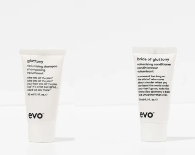 Champú Voluminizador Evo Gluttony y Acondicionador Novia de la Gula 30 ml Tamaño de Viaje Foto 1 de 4