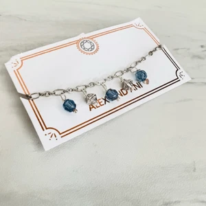 Bracciale Alex e Ani Cristallo Pull Catena, Argento/Blu, Nuovo con etichette - Foto 1 di 11