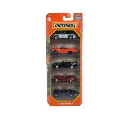 Matchbox 2020 Blue Highways II Diecast 5 Pack Ford, Chevy, Jaguar, Aston Martin - Image 1 of 4