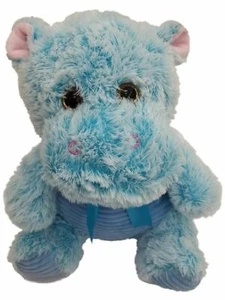 Dan Dee Plush Fuzzy Blue Hippopotamus, 15 inch Hippo Stuffed Animal Pal - Picture 1 of 2