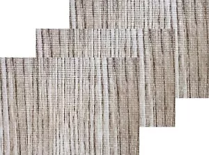 Set of 3 Kitchen Textured Vinyl PVC Foam Back Placemats (12"x18") WOOD COLOR,AL - Picture 1 of 17