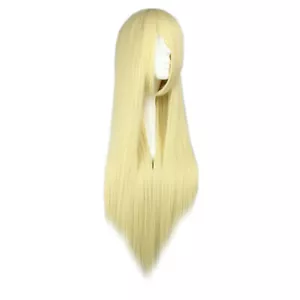 Peluca Larga Cosplay Fiesta Pelucas Completamente Sintéticas Resistentes al Cabello Anime 80cm/31.5" Dorado - Imagen 1 de 5