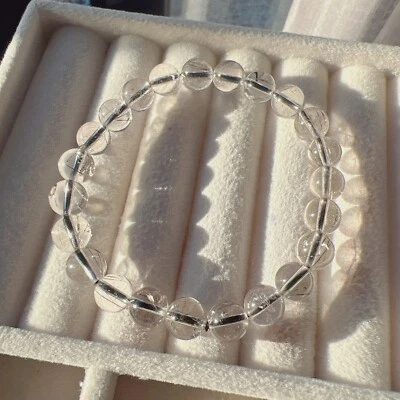 Good Quality Natural Black Quartz Rutilated Crystal Beaded Bracelet - Image 1 of 4