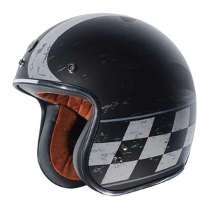 Motorcycle Helmet TORC T50 Del Mar 3/4 Open Face Cafe Retro Flat Black Champ S - Bild 1 von 5