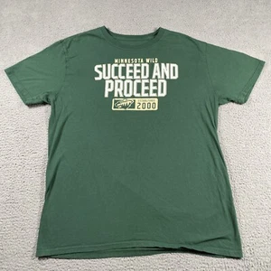 Minnesota Wild Shirt Large Green Hockey Logo Short Sleeve Cotton Graphic Tee Men - Picture 1 of 10