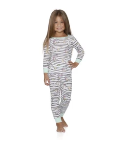 Cozy Couture Girls' 4 Piece Green And Teal Pajama Set Size 4 - Picture 1 of 2
