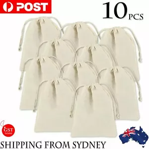 10pcs Calico Drawstring Bags Calico Ham Bag Calico Bread Bag Calico Food Bags AU - Picture 1 of 9