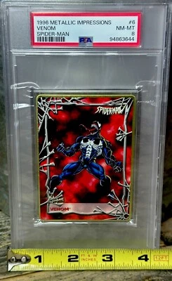 VENOM PSA GRADED POP 2 🔥 1996 Marvel Metallic Impressions SPIDER-MAN THICK SLAB - Image 1 of 4