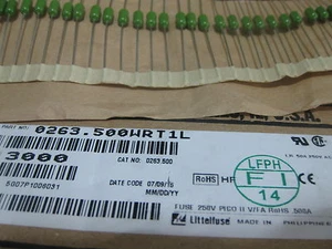 100 fusibles 0263.500WRT1L con cables (agujero pasante) 250 V.5 A PICO II - Imagen 1 de 4