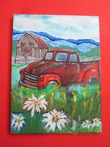 "Red Truck, Old Barn at Blue Ridge" Pastoral, Kunstdruck, 11"x14" - Bild 1 von 7