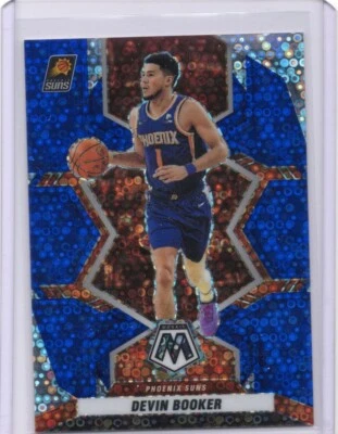 Devin Booker 85/85 Blue FastBreak 2021-22 Panini Mosaic Last # On Print Suns - Image 1 of 2