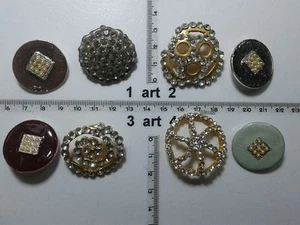 1 lotto knöpfe schmuckstück strass lack perlen glasknöpfe jahrgang g13 - Picture 1 of 1