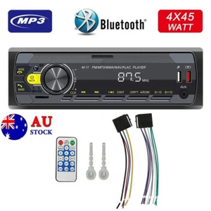 Single 1 Din Car Stereo Radio Bluetooth MP3 Player In-dash Head Unit FM/USB/AUX - Picture 1 of 12