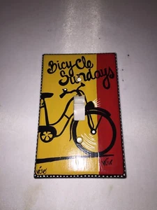 Bicycle Sundays light switch plate single - Picture 1 of 3