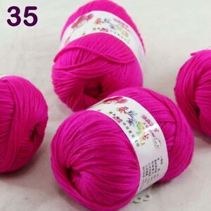 Sale 4BallsX50gr Baby 4Ply Rugs Cashmere Silk Wool hand knitting Crochet Yarn 35