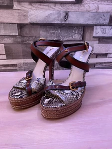 Prada python leather snakeskin platform sandal heels | Size EU37 UK4 - Picture 1 of 10