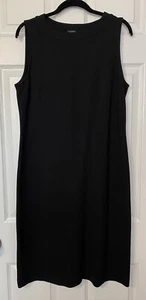 Talbots Women’s Sheath Dress Size 10 Black Ponte Knit Sleeveless Pullover LBD  - Picture 1 of 9