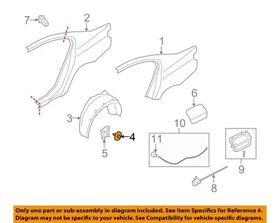 BMW OEM 08-25 128i Componentes de guardabarros-Rr Perno de revestimiento de guardabarros 07149126886 Foto 1 de 2