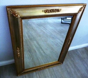 Deko-Spiegel Fasettenschliff 70 x 90cm Holz/ Goldfarben - Bild 1 von 6