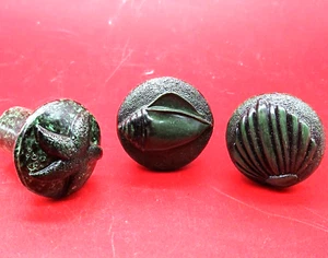 Hand painted drawer / cupboard knob Sea Shells black / green mottled colour - Picture 1 of 5