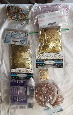 mixed lot of 7 packs confetti decor paint, mostly new some open - Image 1 of 4