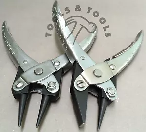 2 Piece Set Parallel Action Round/ Flat & Round Nose Pliers Jewelry Wires Crafts - Picture 1 of 1