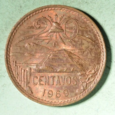 México - 20 CENTAVOS 1969 - INV#B-358 Foto 1 de 2