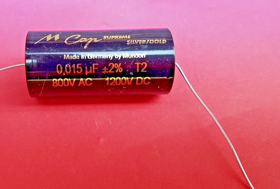MUNDORF SUPREME CLASSIC SILVER GOLD 0,015 μf 1200 V CONDENSATORE condensatore
