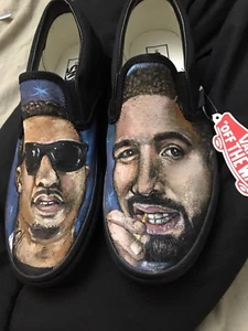 Custom hand painted Men's Womens sneakers VANS slip ons Drake Montana Any Celeb - Picture 1 of 3