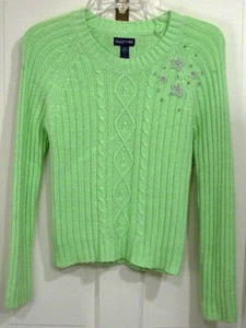 LIMITED TOO GIRLS LIME RIBBED PULLOVER SWEATER SIZE LARGE NEW WITH TAGS - Picture 1 of 1
