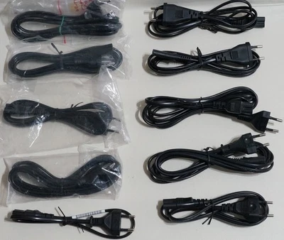 10x EU C7 Figure 8 Plug 2 Pin European Mains Cable Lead  Cord IEC C7, Lot of 10, - Image 1 of 4