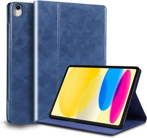 Gexmil Étui en Cuir pour iPad 11" A16/10.9" 10ème Génération, Auto Sleep, Antidérapant, Bleu - Photo 1/4