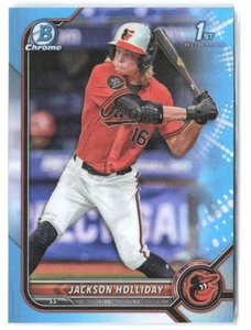 2022 Bowman Draft #BDC-168 Jackson Holliday Chrome Sky Blue Refractor - Bild 1 von 2