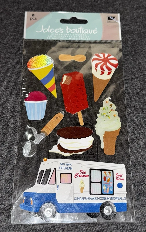 RARE Jolee's Ice Cream Man Truck Scrapbooking Stickers - Image 1 of 1