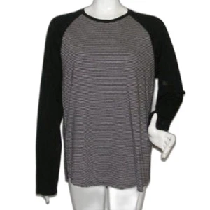 VINCE Baseball Jersey, XL, Raglan Black Sleeves, Striped Body, Crew neck - Picture 1 of 9