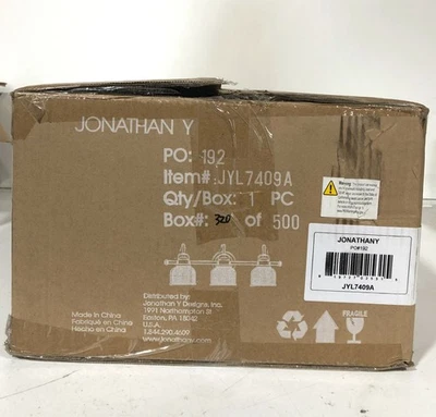 Jonathan Y JYL7409A 25.25 in. 3-Light Chrome Vanity Light - Image 1 of 3