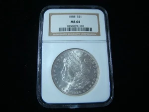 1888 Morgan Silver Dollar NGC Graded MS64 #1836097-101 - Picture 1 of 4