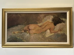 Gemälde Portrait Frauen hübsche Frau weibliches Model Mid Century Impressionist Öl - Bild 1 von 14