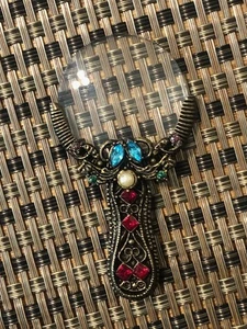 Vintage Victorian Style Jeweled Magnifying Glass Purse Size - Picture 1 of 3