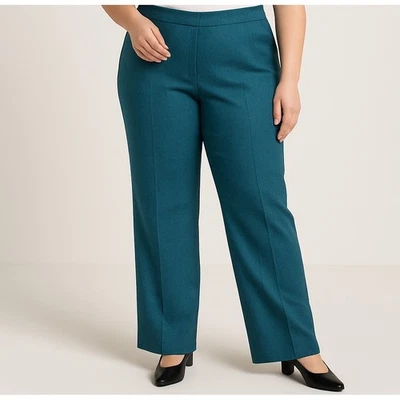 Le Suit Pants  Dress Pants Women Size 16 Teal Blue Slacks  Lined Career - Image 1 of 4