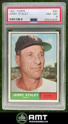 28924936 1961 Topps #90 Jerry Staley Chicago White Sox PSA 8 - Image 1 of 3