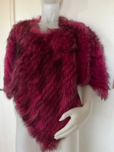 Poncho de piel de mapache real tejido capa chal envoltura - Imagen 1 de 2