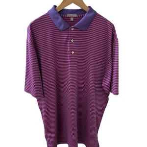 Peter Millar Sommer Comfort Poloshirt Gr. XL rosa lila Streifen Golf Papa - Bild 1 von 6